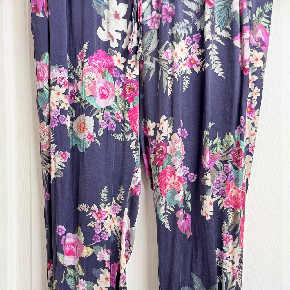 Johnny Was Multicolor Floral Wide Leg Pants